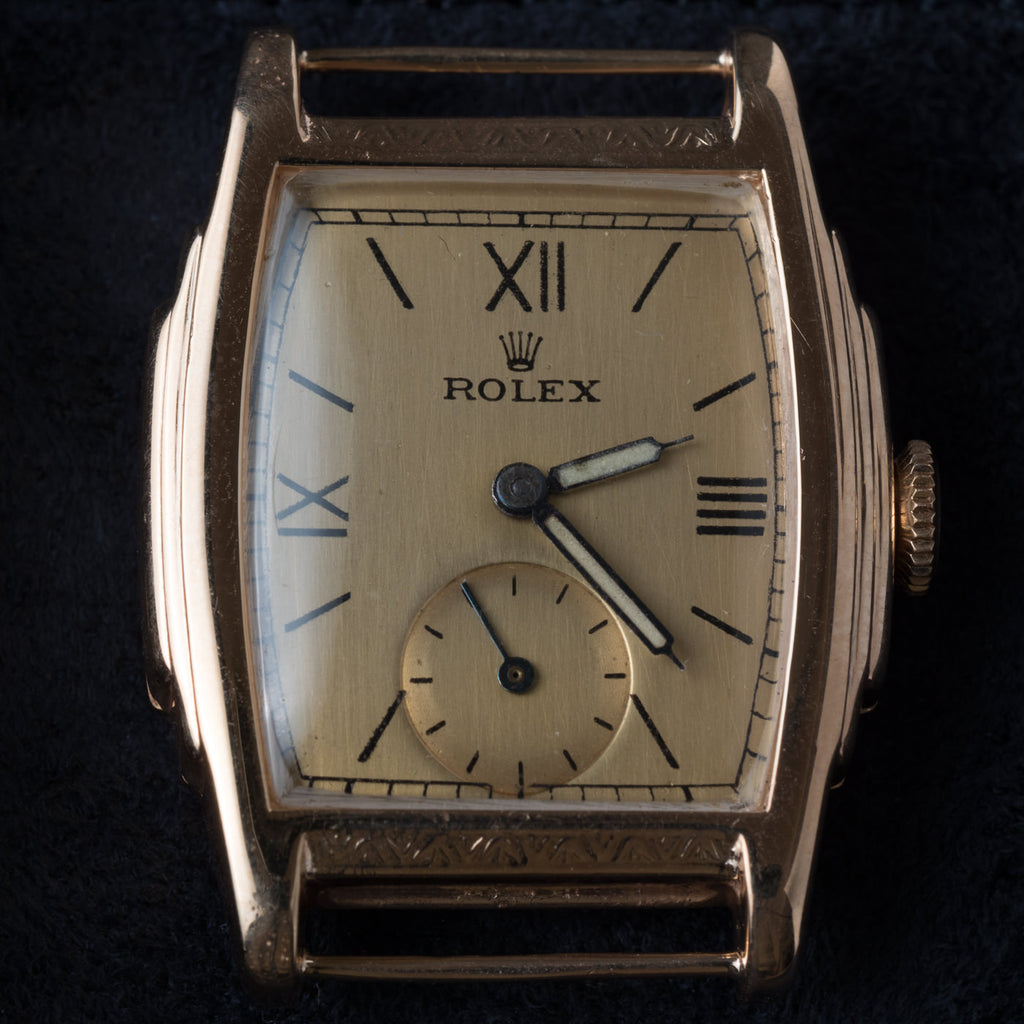 ROLEX 1930s Rectangle 9ct GOLD