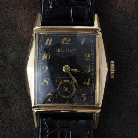 BULOVA Rectangle Balck Dial