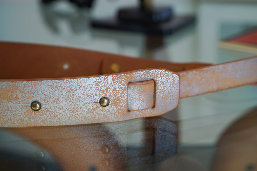 クラックレザー カメラストラップ (シルバー)