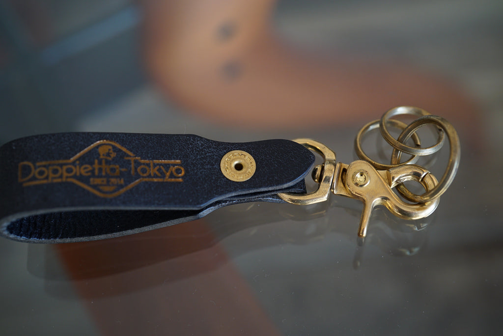 クラックレザー キーリング (ブラック)