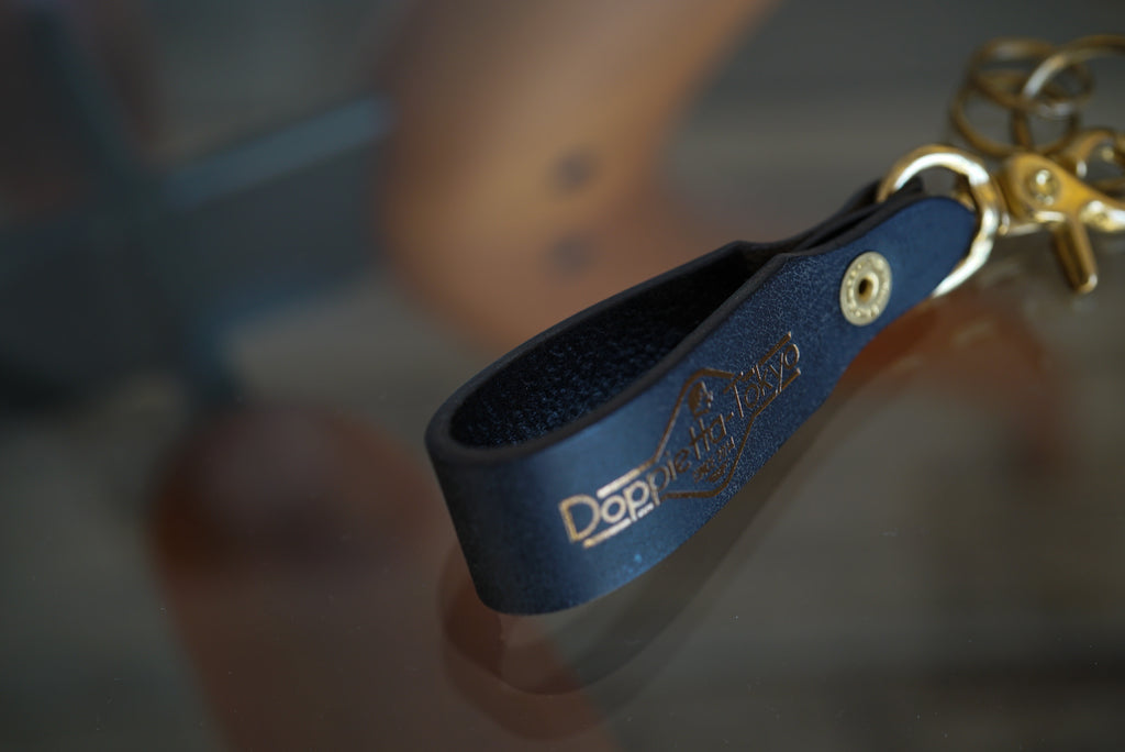 クラックレザー キーリング (ブラック)