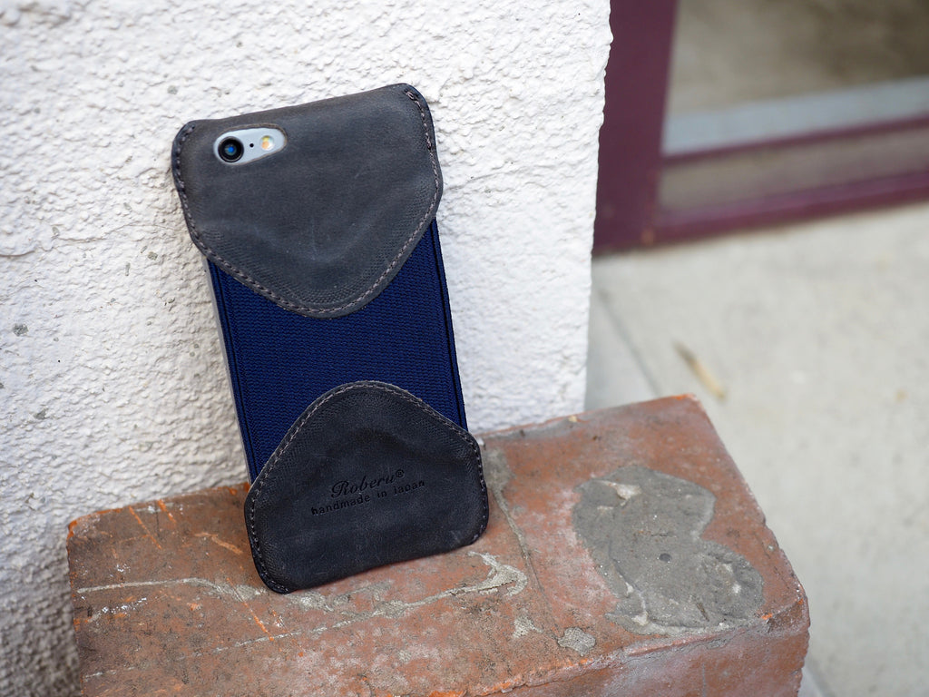 iPhone 6 用 シェーディングレザー ケース (ダークグレー)