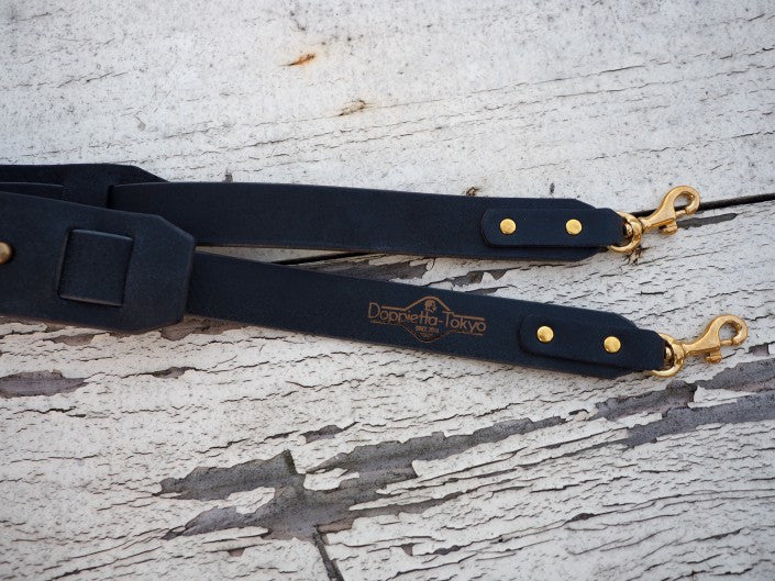 クラックレザー カメラストラップ (ブラック)