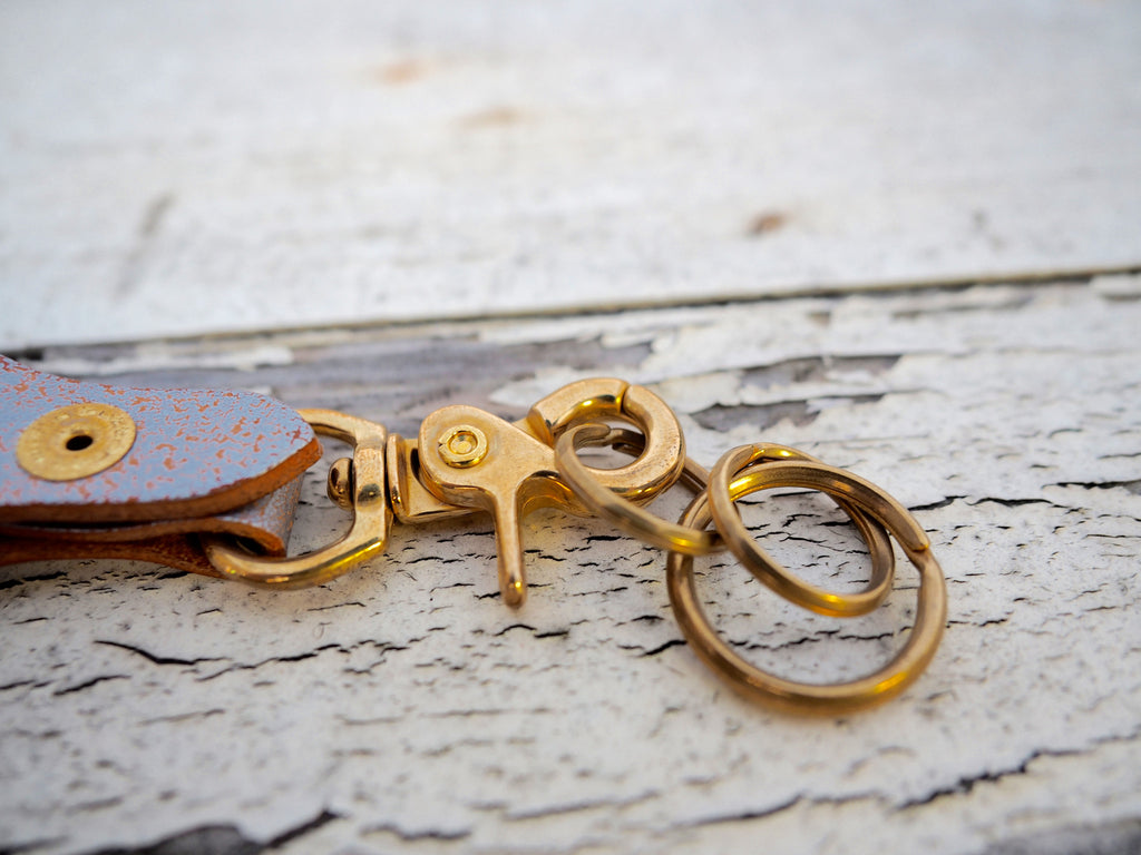 クラックレザー キーリング (シルバー)